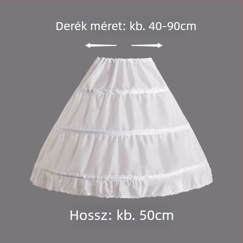 Gyermekeknek készült petticoat három acélgyűrűvel, kétszálas réteg, Lolita stílusú, 2023 ősz, raktáron