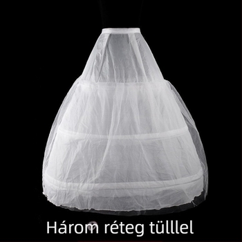 Esküvői petticoat három acélgyűrűvel, dupla réteg gézzel, elasztikus derék, tutu szoknya