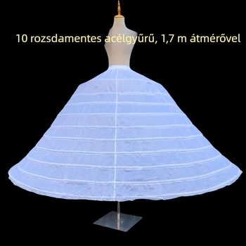 Lolita esküvői bustle petticoat, három gyűrűs acél szerkezet, kettős rétegű fonal, felnőtt, tavasz 2025