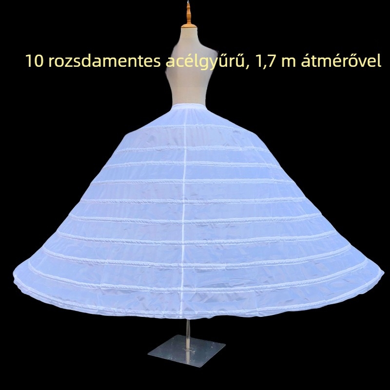 Lolita esküvői bustle petticoat, három gyűrűs acél szerkezet, kettős rétegű fonal, felnőtt, tavasz 2025