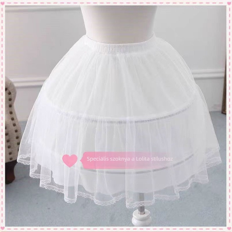 Lolita petticoat dupla karikákkal, géz csipke, puha egyrétegű anyag, felnőtteknek, Piron stílus