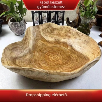 Szabálytalan kínai stílusú vintage négyszögletes fa gyümölcstál, falatok és gyümölcsök számára, otthonra, nappaliba, hotelben és kereskedelmi felhasználásra.