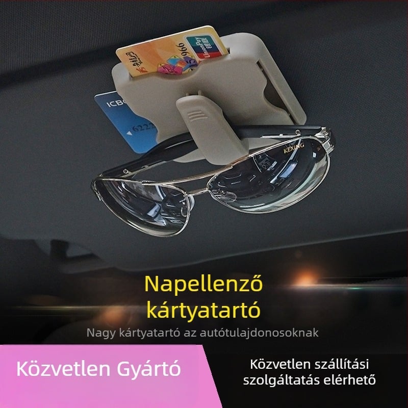 Autós napellenző kártyatartó — szemüvegtartó klipek, jegy tartó — ABS