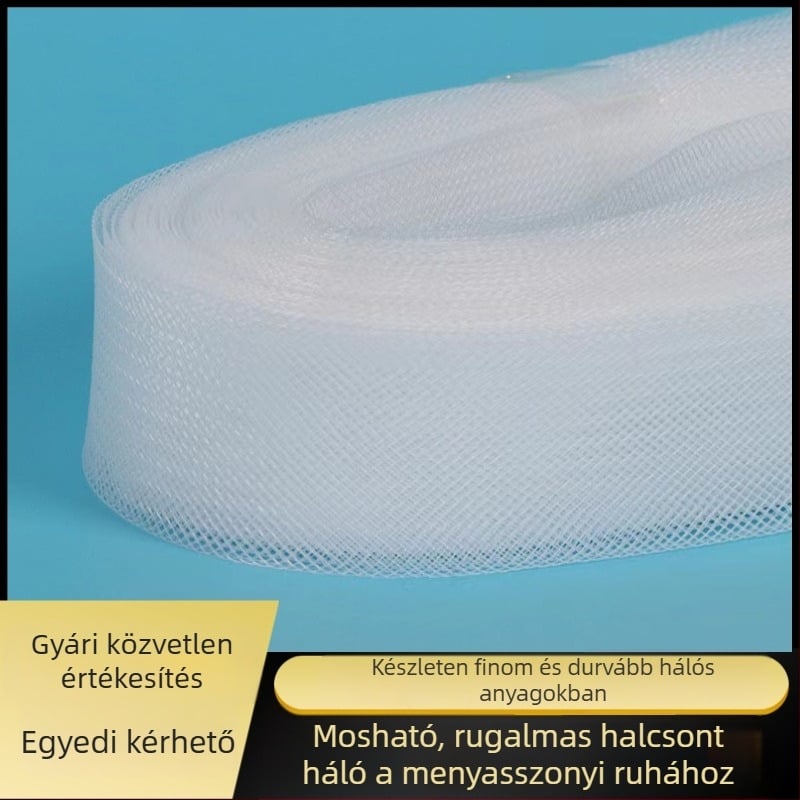Hengyi rugalmas halcsont háló a menyasszonyi ruhák és latin tánc szoknyák formázásához, dekoratív ruházati kiegészítő