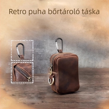 PU bőrből készült kulcstartó táska, retro stílus, uniszex, vízálló, kopásálló