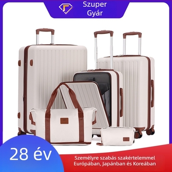 ABS kemény fedelű előoldali nyitású bőrönd, 36–55 L kapacitás, 3 részes készlet, matt felület, univerzális kerekek, zár kóddal, vízálló, lopás elleni védelem