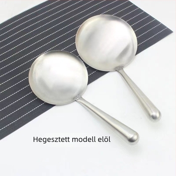 Rozsdamentes acélból készült tofu kanál készlet — kör és lapos kanál, minimalist dizájn