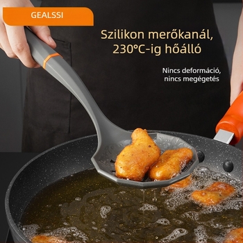 Szilikon spatula és kanál készlet, tapadásmentes, hőálló, hét darabból álló