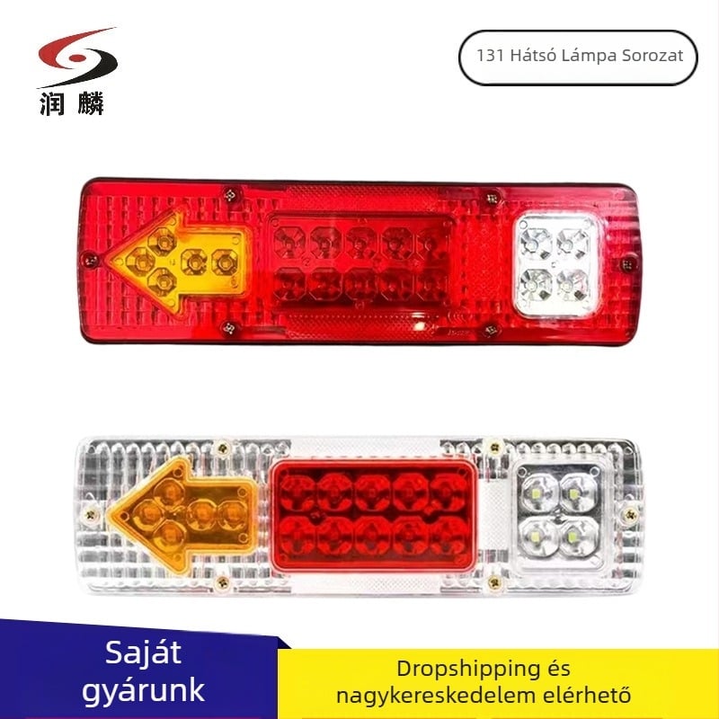LED hátsó lámpa teherautókhoz és univerzális járművekhez, Northern Aurora, 12/24V, mérnöki műanyagok, testreszabható