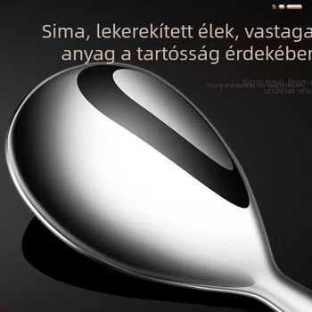 304 rozsdamentes acél rizsskanál, tapadásmentes, égés elleni, egyszerű stílusú, logóval