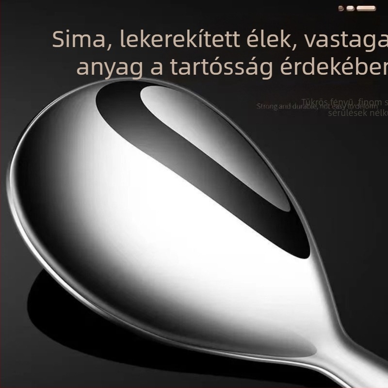 304 rozsdamentes acél rizsskanál, tapadásmentes, égés elleni, egyszerű stílusú, logóval