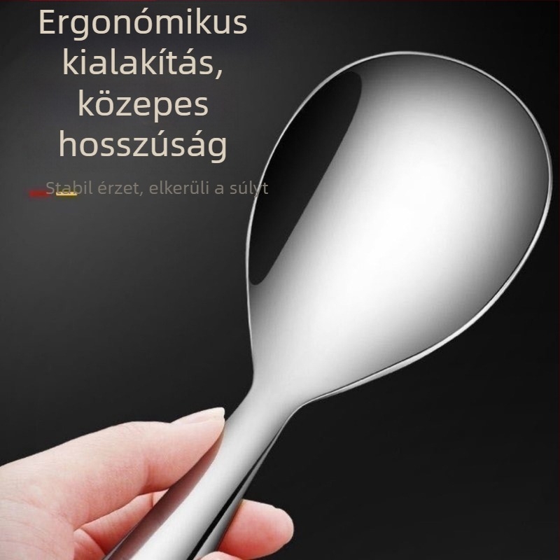 304 rozsdamentes acél rizsskanál, tapadásmentes, égés elleni, egyszerű stílusú, logóval