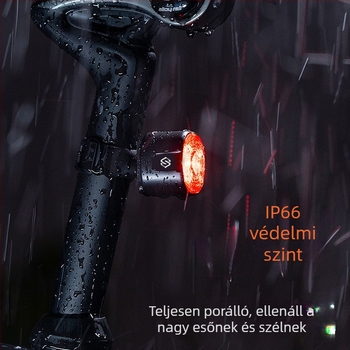 Sattelcsomóval rendelkező kerékpár hátsó lámpa – SOUL TRAVEL, intelligens fény, fékjelzés és éjszakai vezetésre vonatkozó figyelmeztetés, kompatibilis út- és MTB kerékpárokkal.
