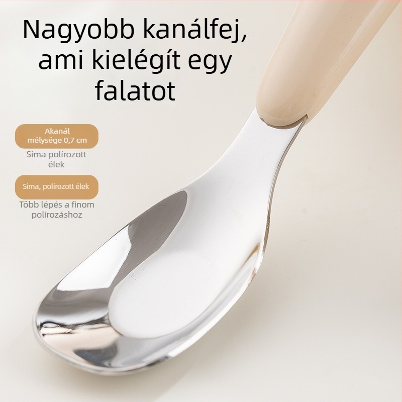 Rozsdamentes acél babakanál – kisgyermekeknek, aranyos stílus, tükrös felület