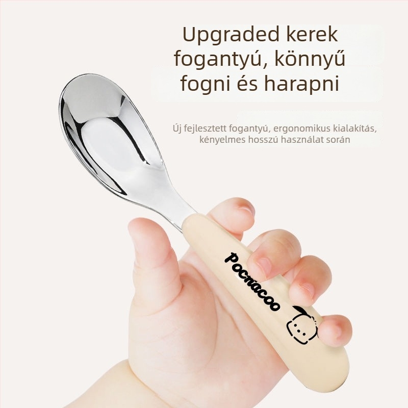 Rozsdamentes acél babakanál – kisgyermekeknek, aranyos stílus, tükrös felület