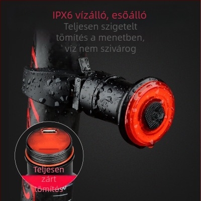 Intelligens kerékpár hátsó lámpa USB-ről tölthető indukciós szenzorral, MTB és országúti kerékpárokhoz