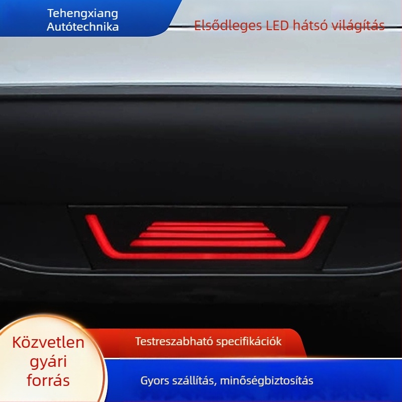 LED hátsó lámpa Tesla Model Y-hoz, zebra csíkos dizájn, féklámpa, központi konzol integráció, testreszabható