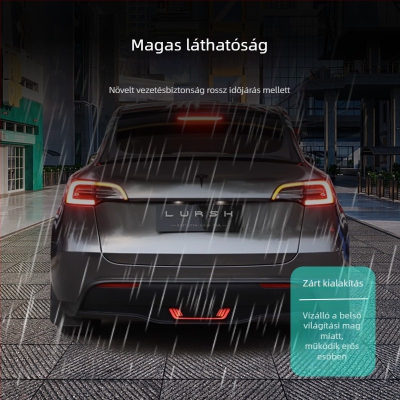 LED hátsó lámpa Tesla Model Y-hoz, zebra csíkos dizájn, féklámpa, központi konzol integráció, testreszabható
