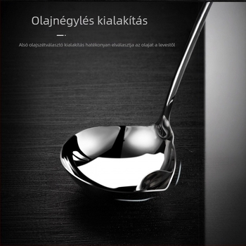 Olaj- és leveselkülönítő kanál, 304 rozsdamentes acél, egyszerű stílus, tükörfényes felület