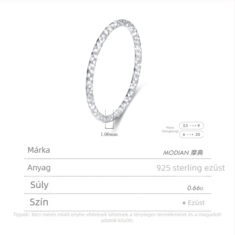 Modian 925 Sterling ezüst női vékony gyűrű, csillogó csillagos dizájn, minimalist stílus