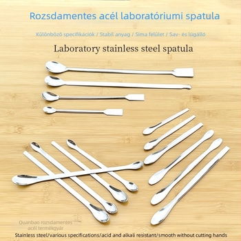 Rozsdamentes acél gyógyszerkanál, egyfejű mikrokanál, 20 darabos doboz, laboratóriumi és mindennapi használatra