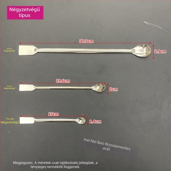 Rozsdamentes acél gyógyszerkanál, egyfejű mikrokanál, 20 darabos doboz, laboratóriumi és mindennapi használatra