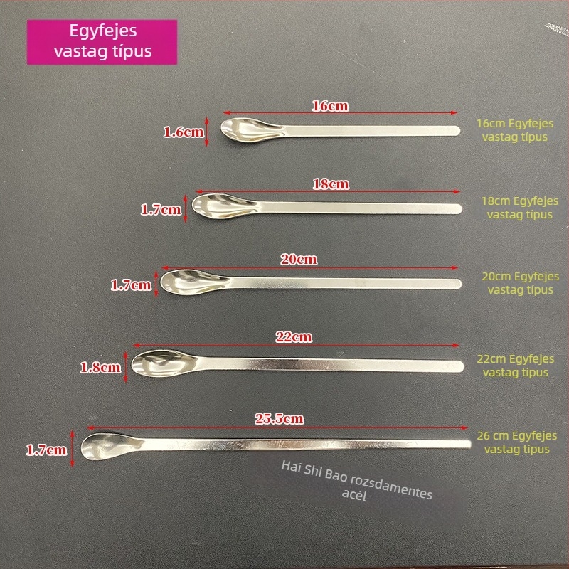 Rozsdamentes acél gyógyszerkanál, egyfejű mikrokanál, 20 darabos doboz, laboratóriumi és mindennapi használatra