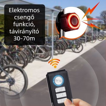 Kétfunkciós kerékpár hátsó lámpa: lopás elleni riasztás és fényjelzés fékezéskor, USB-C töltés, 700 mAh, gyorscsatlakozás, erős fény