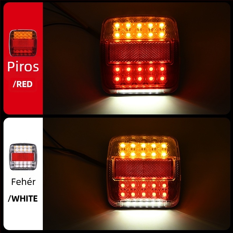 LED hátsó lámpa teherautókhoz és pótkocsikhoz, 26LED négyzetes, 12/24V, 20W, 18000 lm