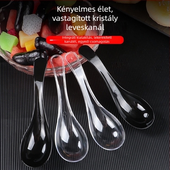 808-as egyszer használatos kanál levesekhez és gombócokhoz, takeaway étkezéshez, desszertkanál sűrített kialakítással