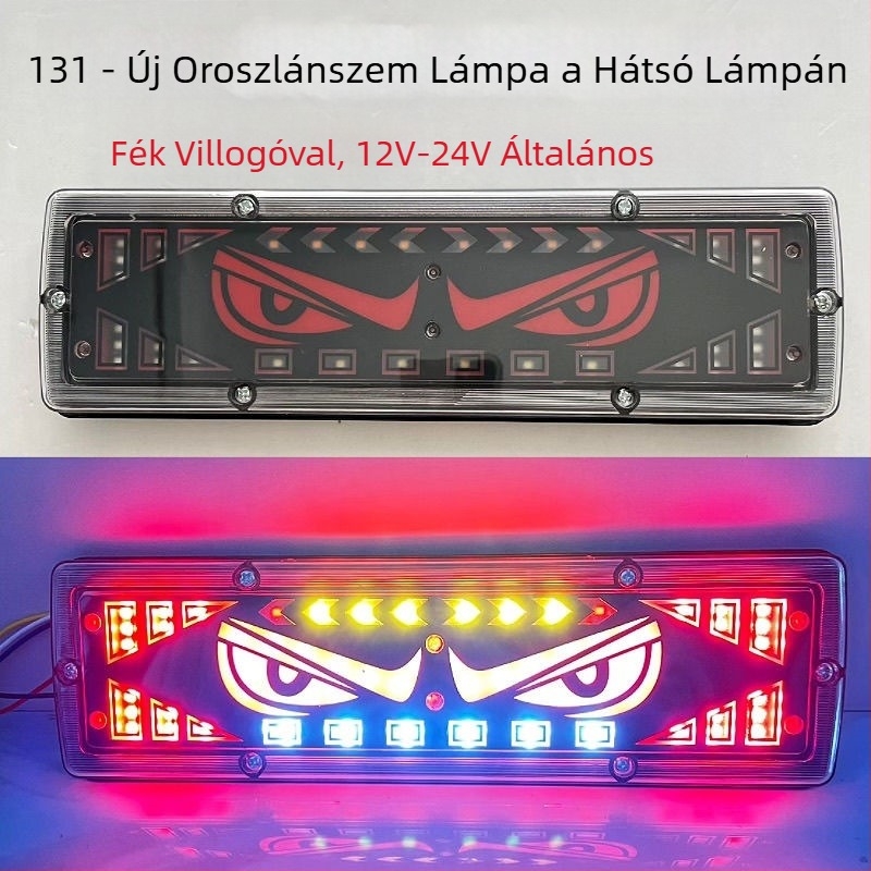 LED hátsó lámpa teherautókhoz és utánfutókhoz, modell WSY131, Lion Dance Eye stílus, 12/24V, 21W