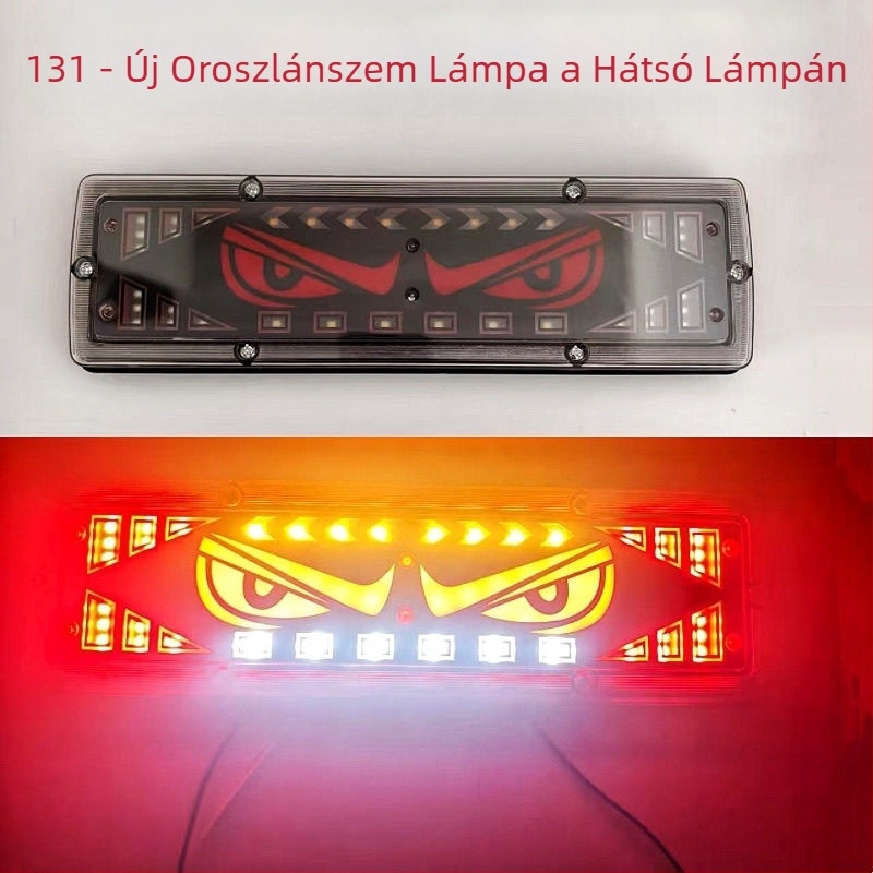 LED hátsó lámpa teherautókhoz és utánfutókhoz, modell WSY131, Lion Dance Eye stílus, 12/24V, 21W