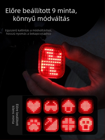 Éjszakai kerékpározáshoz szánt hátsó biciklilámpa fényjelzővel, kompatibil út- és terepkerékpárokkal. Márka: A Spring; Importált: Nem; Privát márkák: Nem.