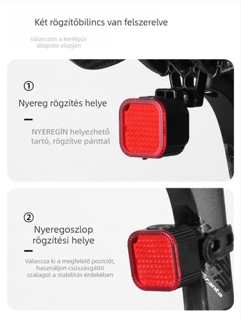 Éjszakai kerékpározáshoz szánt hátsó biciklilámpa fényjelzővel, kompatibil út- és terepkerékpárokkal. Márka: A Spring; Importált: Nem; Privát márkák: Nem.