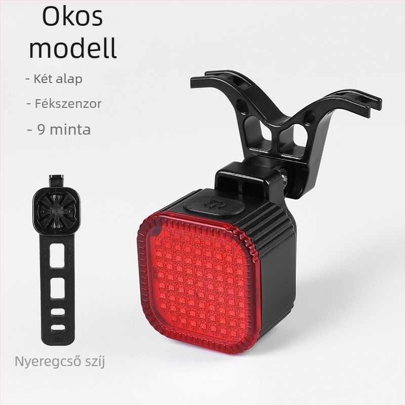 Éjszakai kerékpározáshoz szánt hátsó biciklilámpa fényjelzővel, kompatibil út- és terepkerékpárokkal. Márka: A Spring; Importált: Nem; Privát márkák: Nem.