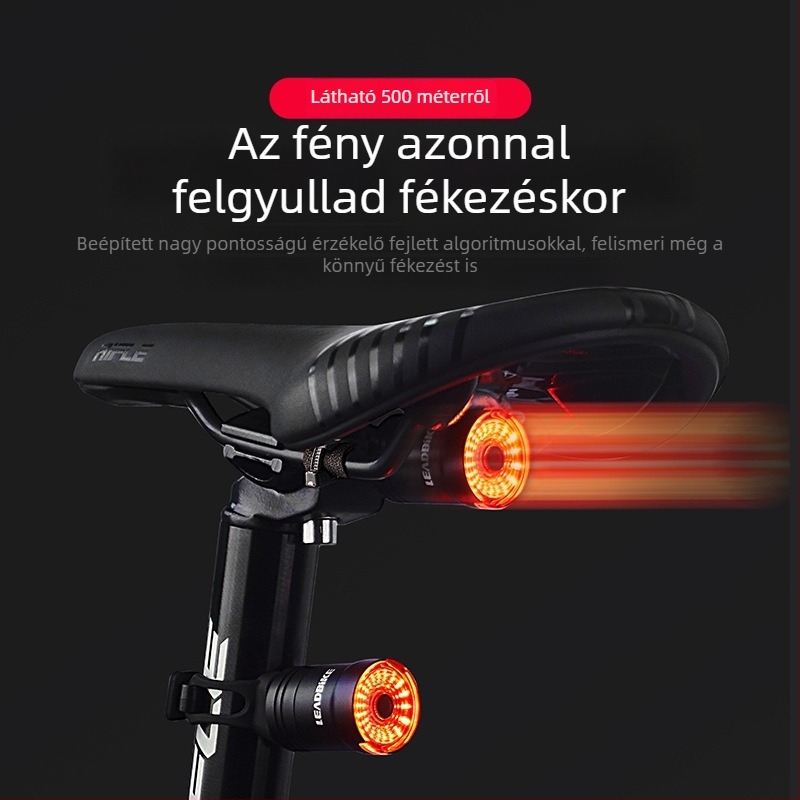 Impression Kerékpár hátsó lámpa intelligens szenzoros féklámpával, újratölthető, alumínium ötvözetből