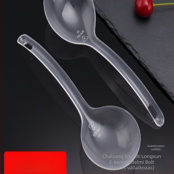 Egyszer használatos hosszú nyélű műanyag leveskanál, élelmiszer-minőségű PP anyag