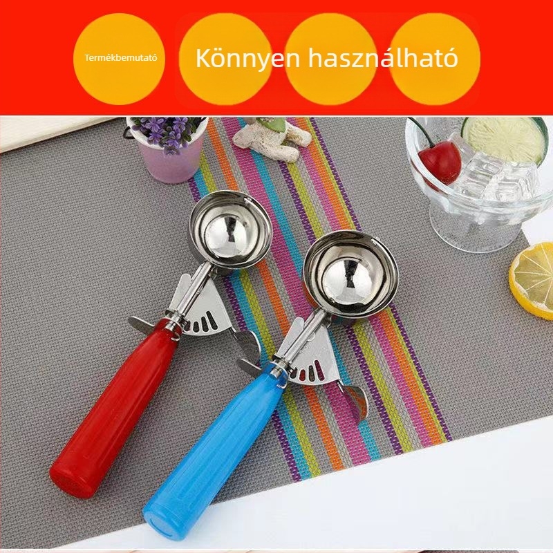 Fagylaltkanál és golyóformázó, rozsdamentes acél, méretek 4 cm/5 cm/6 cm