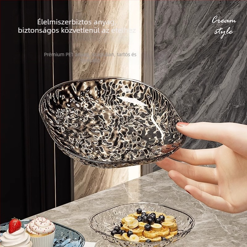 Műanyag csontlemez otthoni étkezőasztalhoz, nordic stílusú snack tál alap, logónyomtatás engedélyezett, ajándék kollégáknak