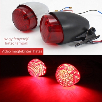 Motorkerékpár hátsó LED lámpa, 12V, retro stílus, modell 2882