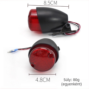 Motorkerékpár hátsó LED lámpa, 12V, retro stílus, modell 2882