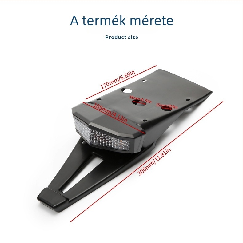 Enduro motorkerékpár hátsó lámpa LED-del, 35W, 12V, modell 211 (öt sor)
