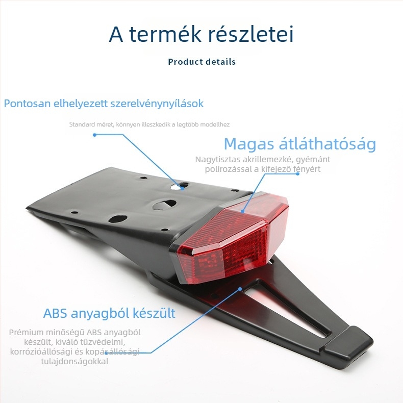 Enduro motorkerékpár hátsó lámpa LED-del, 35W, 12V, modell 211 (öt sor)