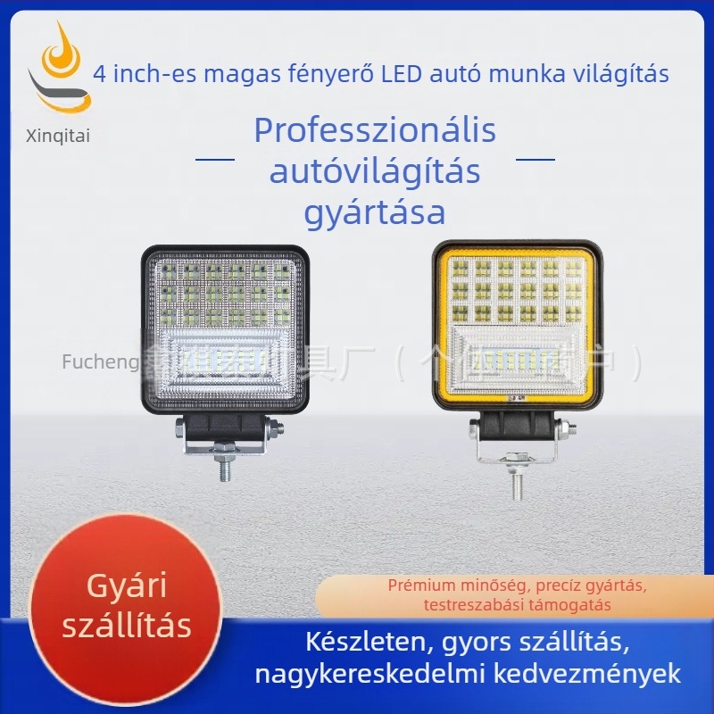 LED Munkalámpa COB Reflektorral Autókhoz, Teherautókhoz és Targoncákhoz – 126W, 12-80V, alumínium ház