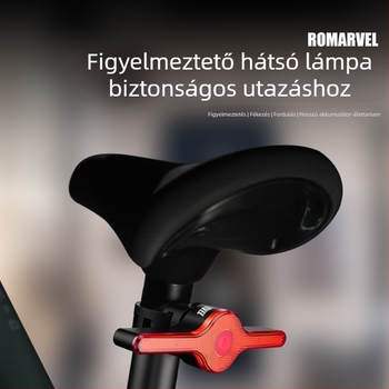 ROMARVEL kerékpár hátsó lámpa távirányítással, LED fékérzékelő és figyelmeztető fény hegyi- és országúti kerékpárokhoz