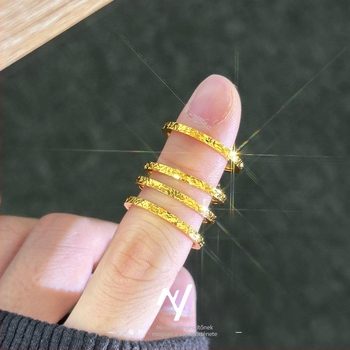 Szöveges gyűrű – sárgaréz, elektroplatírozott, Niyou jewelry, uniszex, egyszerű stílus