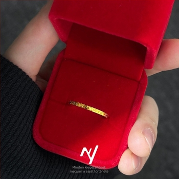 Szöveges gyűrű – sárgaréz, elektroplatírozott, Niyou jewelry, uniszex, egyszerű stílus