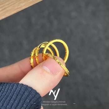 Szöveges gyűrű – sárgaréz, elektroplatírozott, Niyou jewelry, uniszex, egyszerű stílus