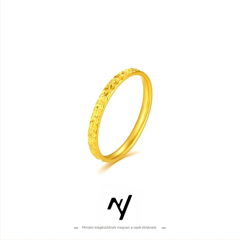 Szöveges gyűrű – sárgaréz, elektroplatírozott, Niyou jewelry, uniszex, egyszerű stílus