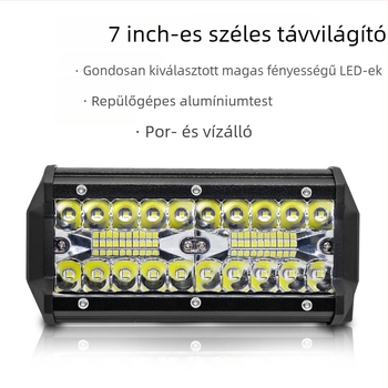 Háromsoros LED reflektor terepjáró járművekhez, 120W, 9-36V, 12000 lm, 6500K